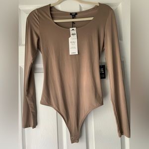 BODY CONTOUR COMPRESSION SCOOP NECK BODYSUIT FROM EXPRESS